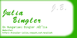 julia bingler business card